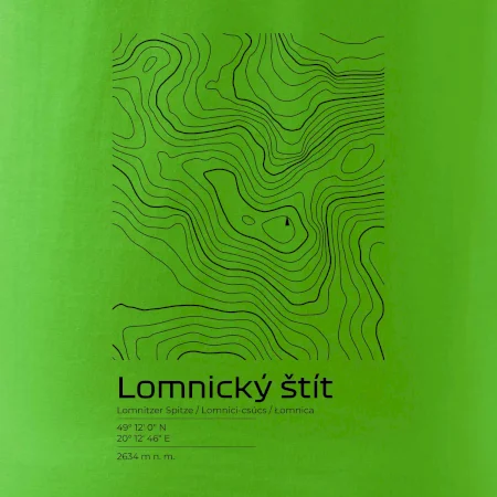 Lomnický štít - vrstevnice v obdĺžniku