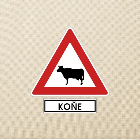 Dopravní značka - Pozor koně / kráva