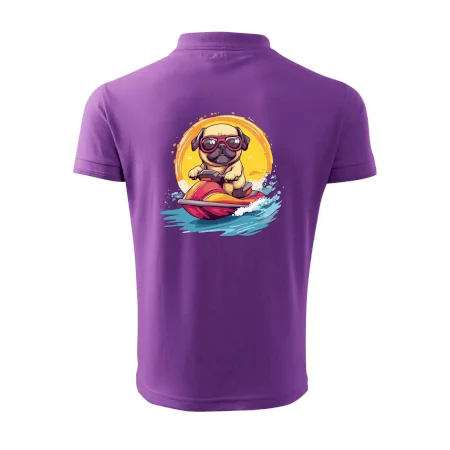 Mops na vodnom skútri