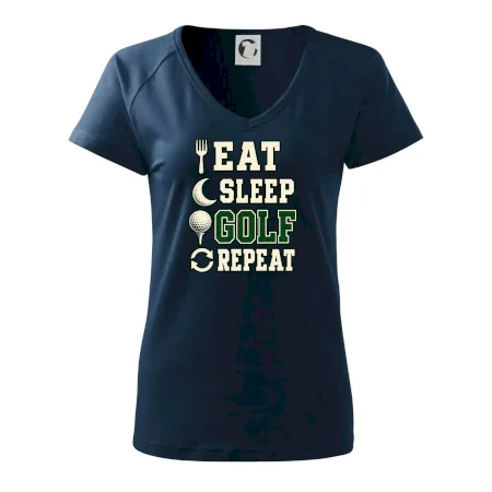 Eat sleep golf repeat typografie