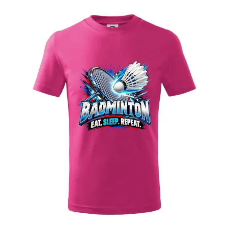Bedmintonová raketa s košíčkom eat sleep repeat