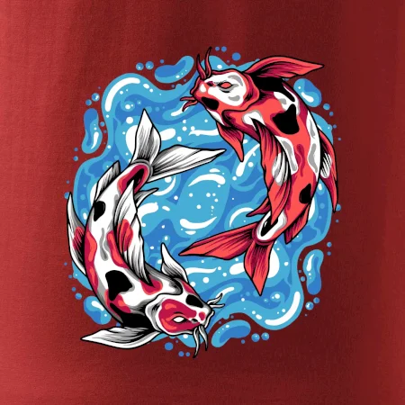Yin & Yang Koi kapor - červený
