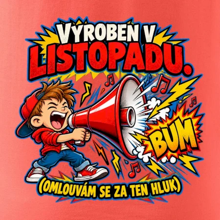 Vyroben v listopadu hlučný kluk s červeným megafonem
