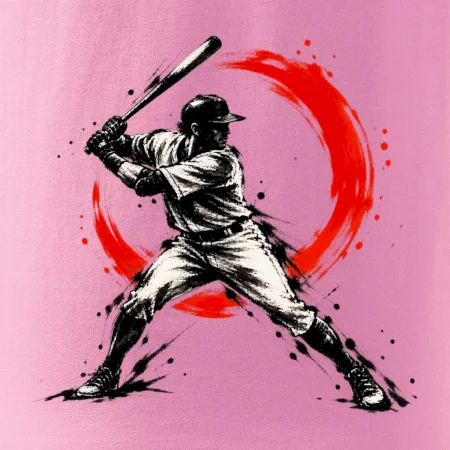 Baseballový pálkař japonská tušová malba