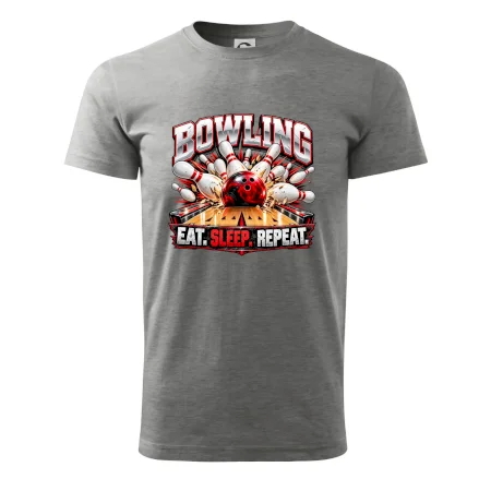 Bowlingová guľa a kolky eat sleep repeat