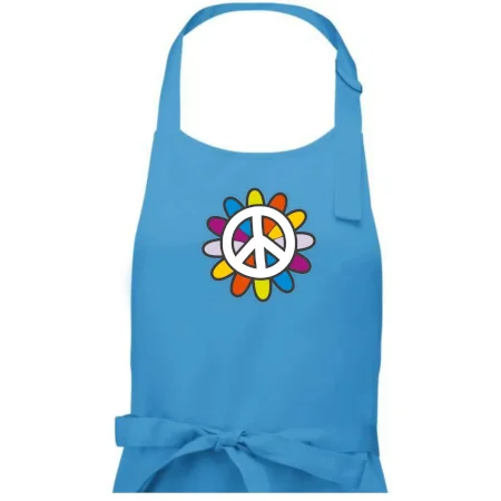 Peace symbol s kreslenou kvetinou