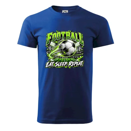 Futbalová lopta a štadión eat sleep repeat