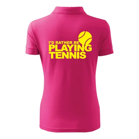 Playing tennis