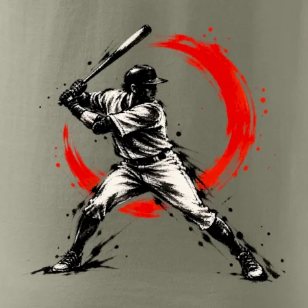 Baseballový pálkař japonská tušová malba
