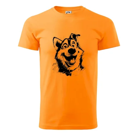 Čiernobiela karikatúra husky