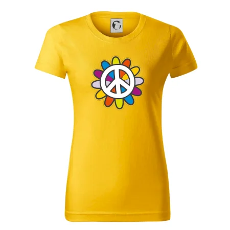 Peace symbol s kreslenou kvetinou