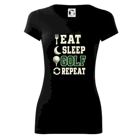 Eat sleep golf repeat typografie