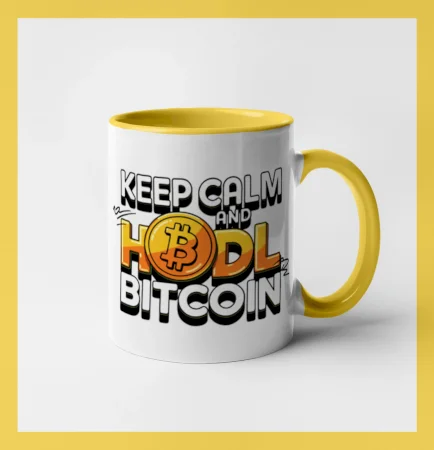 3D nápis Keep Calm and HODL Bitcoin
