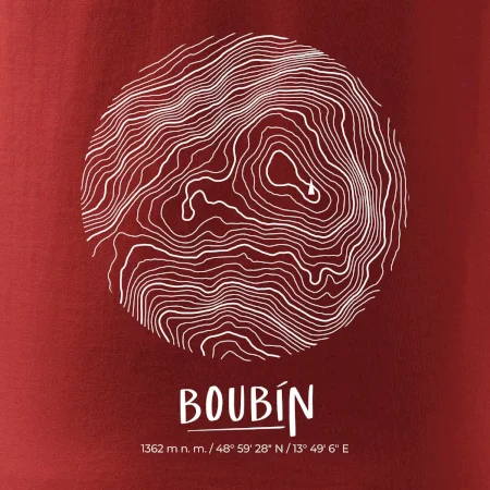 Boubín - vrstevnice v kruhu