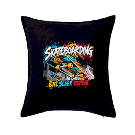 Skateboard ve street stylu eat sleep repeat