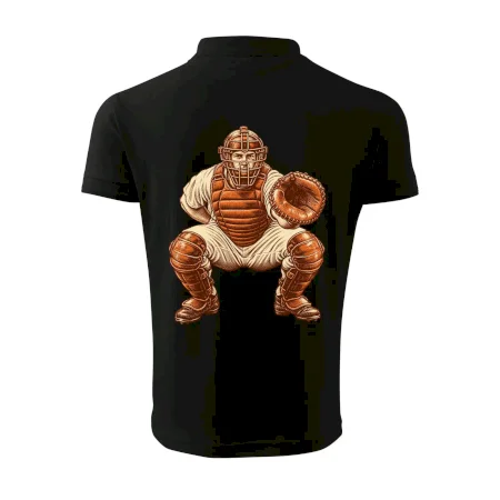 Baseballový catcher retro rytina