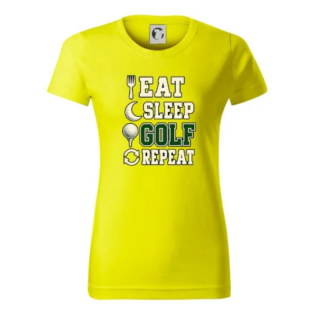 Eat sleep golf repeat typografie