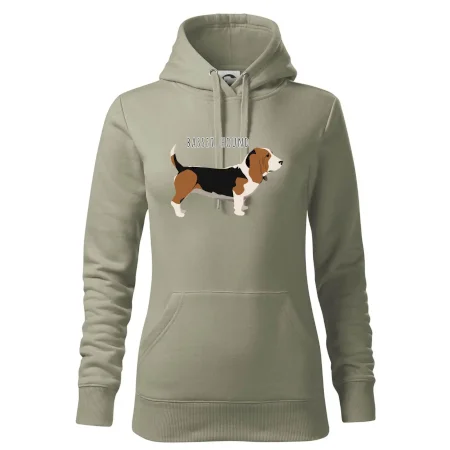 Basset hound pes s nápisom