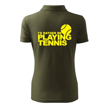 Playing tennis