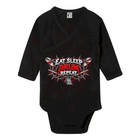 Eat sleep drum repeat metalový potisk bubeníka