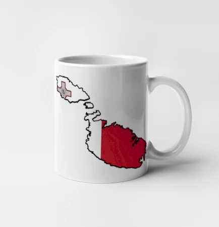 Mapa Malta s vlajkou