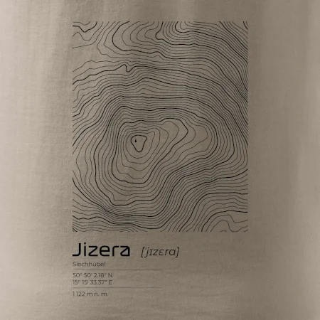 Jizera - vrstevnice v obdĺžniku