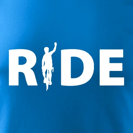 Ride - nápis s cyklistom