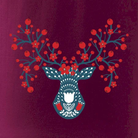 Folklór - jeleň s červenými plodmi