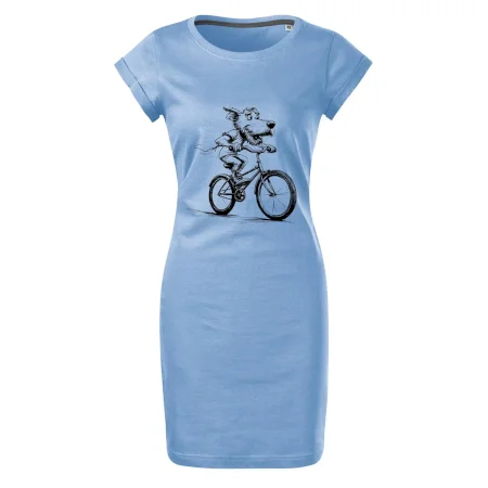 Pes na bicykli