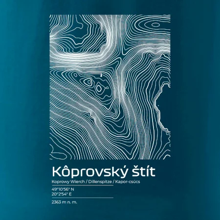 Kôprovský štít - vrstevnice v obdĺžniku