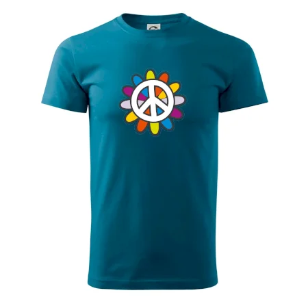 Peace symbol s kreslenou kvetinou