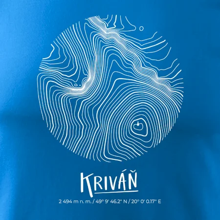 Kriváň - vrstevnice v kruhu
