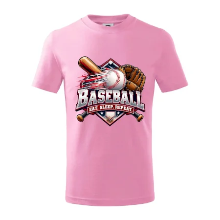 Baseballová pálka s rukavicou eat sleep repeat