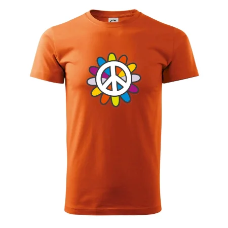 Peace symbol s kreslenou kvetinou
