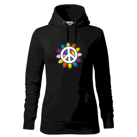 Peace symbol s kreslenou kvetinou