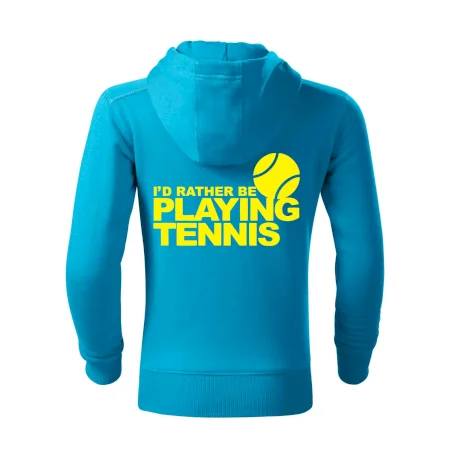Playing tennis