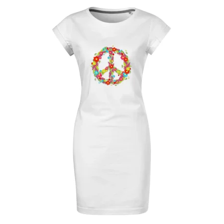 Peace symbol červené kvety
