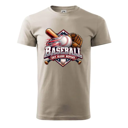 Baseballová pálka s rukavicou eat sleep repeat