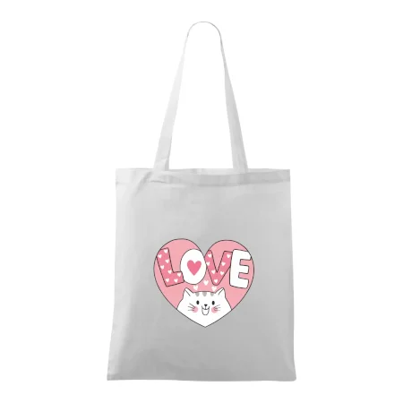 Mačka love - ružové srdce