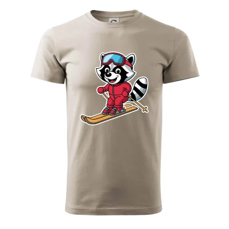 Mýval na lyžiach - kreslený