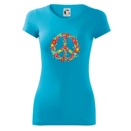 Peace symbol červené kvety