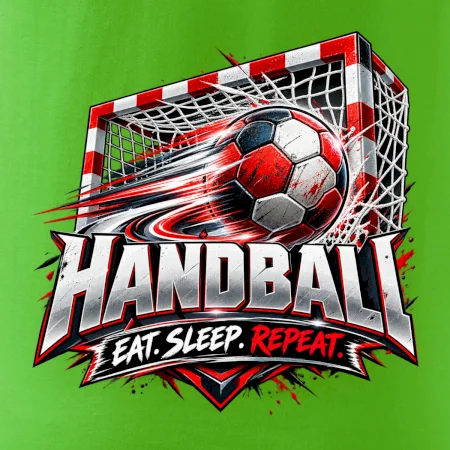 Hádzanárska lopta v bránke eat sleep repeat