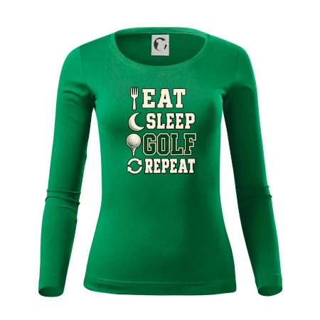 Eat sleep golf repeat typografie
