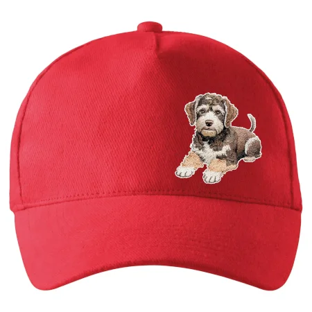 Lagotto romagnolo ležiaci vyšívaný na prsníku