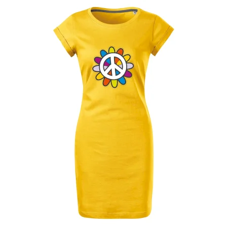 Peace symbol s kreslenou kvetinou