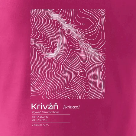 Kriváň - vrstevnice v obdĺžniku