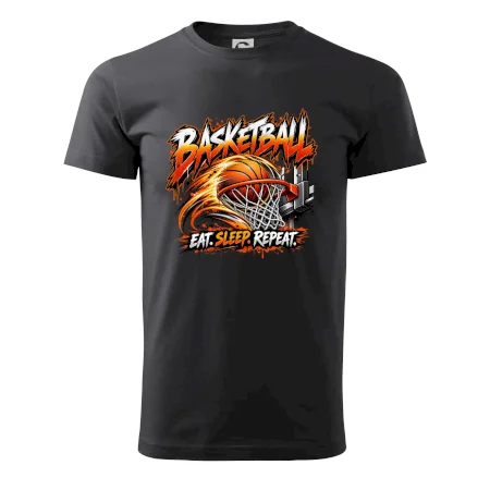 Basketbalový kôš s loptou eat sleep repeat