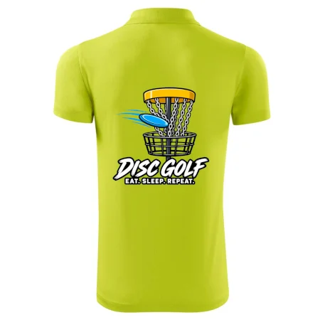 Discgolfový kôš s letiacim diskom eat sleep repeat