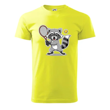 Mýval hrá tenis kreslený