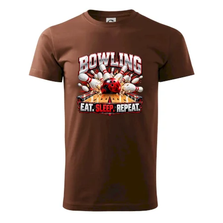 Bowlingová guľa a kolky eat sleep repeat
